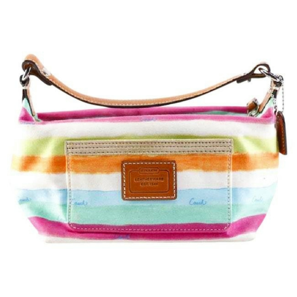 COACH Hamptons Weekend Watercolor Stripe Purse